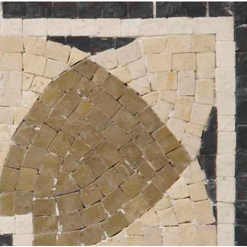 Nico Mozaics 4" x 4" Damascus Honed Limestone Corner in Melange