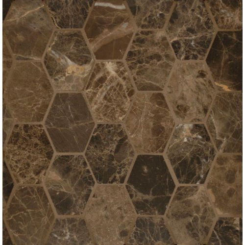 Rock Glamorous 2 5/8" x 2 3/16" Elongated Hexagon Honed Marble Mosaic in Espresso