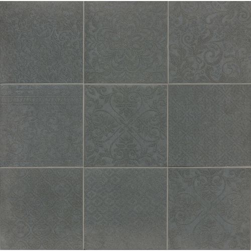 Siena 8" x 8" Porcelain Field Tile in Silver (8 Piece Pattern)