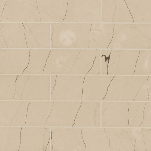 Suave Due 4" x 16" Smooth Finish Marble Tile in Lynx