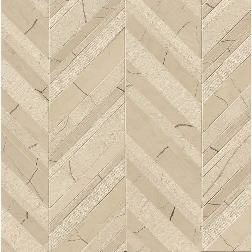 Suave Due 14 1/4" x 28" Freccia Textured Marble Mosaic in Lynx