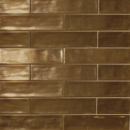 Tongue In Chic 2 1/2" x 10 1/2" Metallic Wall Tile in Because I Gold You So