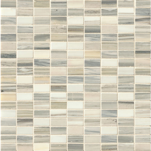 Vanity 5/8" x 1 1/4" Straight Brick Honed Marble Mosaic in Zebrino