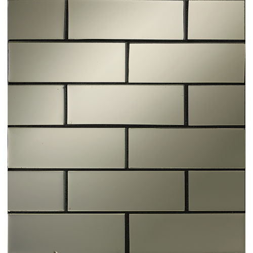 Wanderlust 2" x 6" Offset Glass Mosaic in Mercury Rising In Pompeii