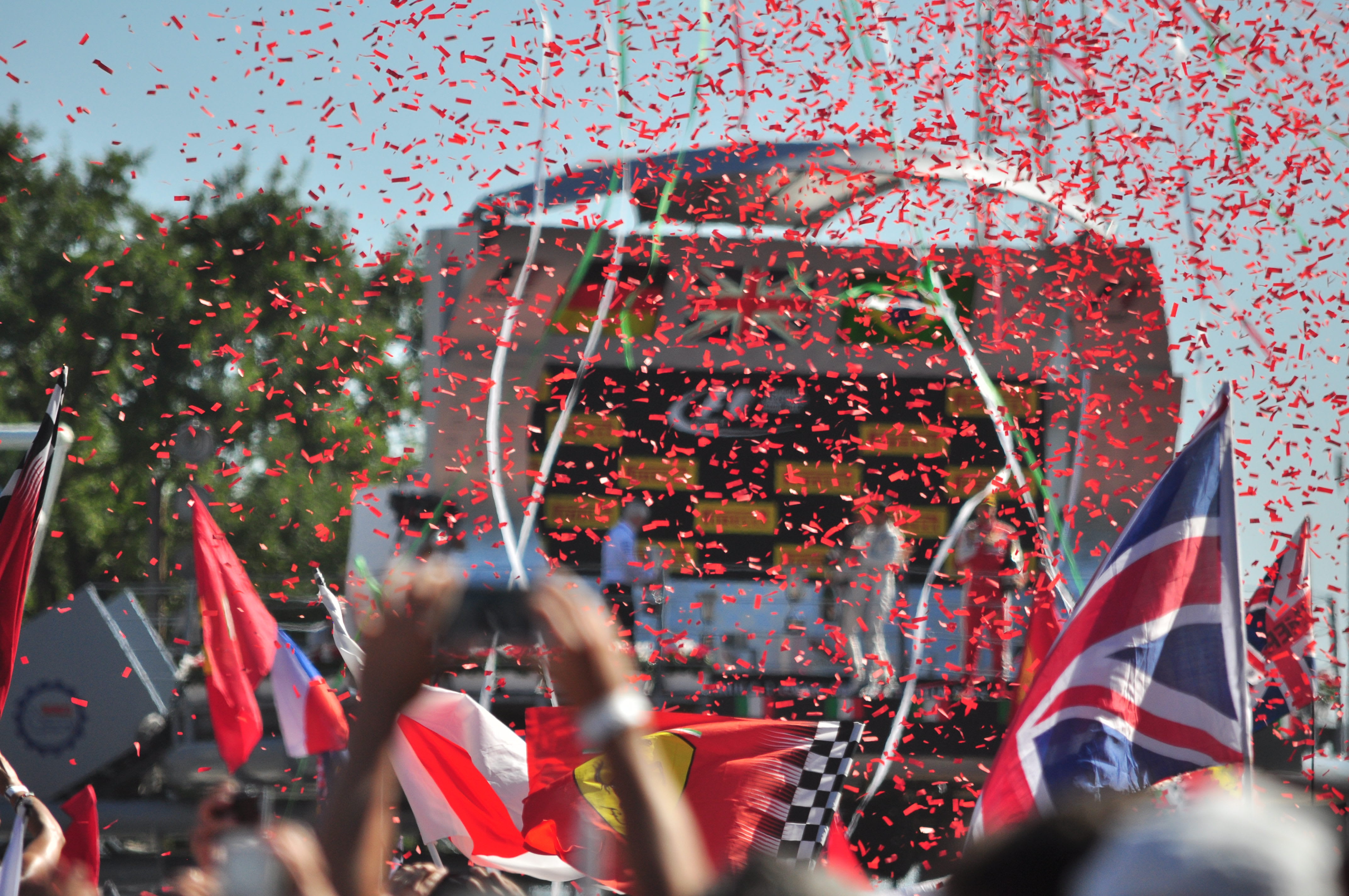 Podium celebrations at Monza. Credit - Pedrik, Flickr.