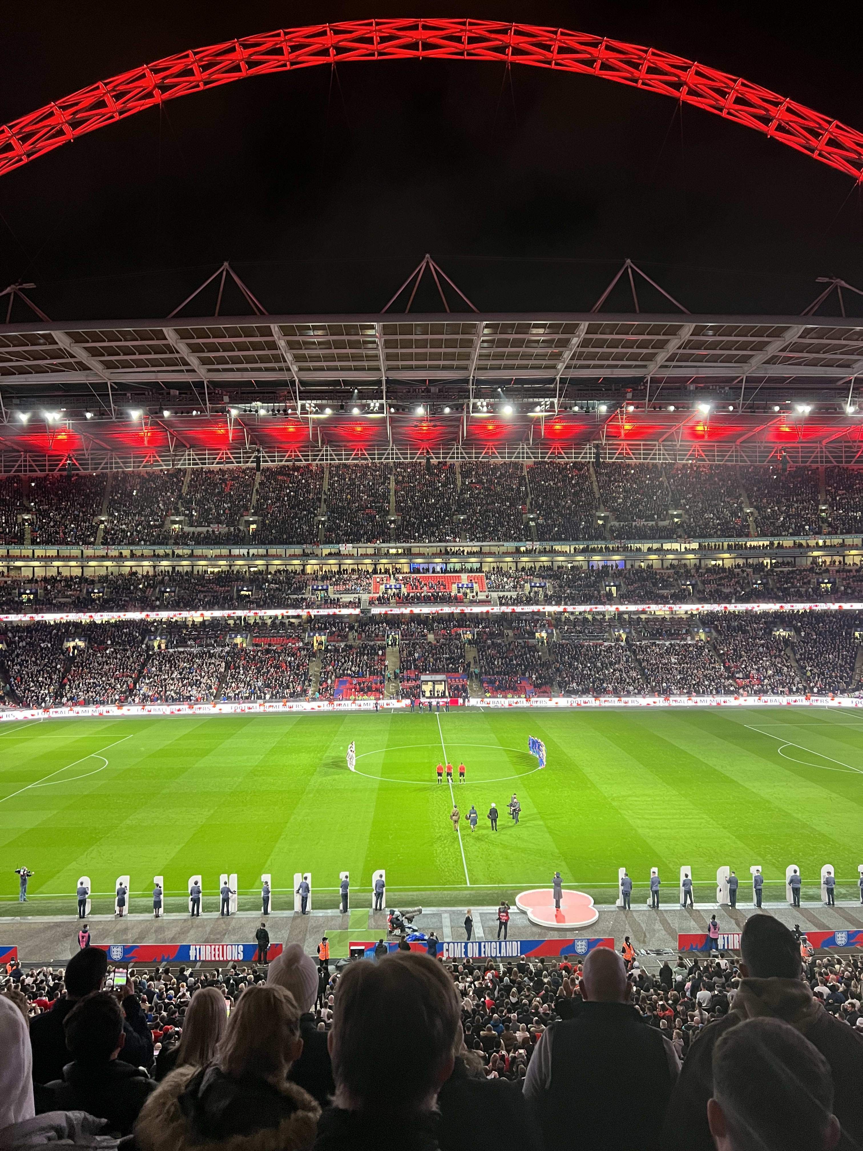 View from centre circle Club Wembley seats at Wembley Stadium