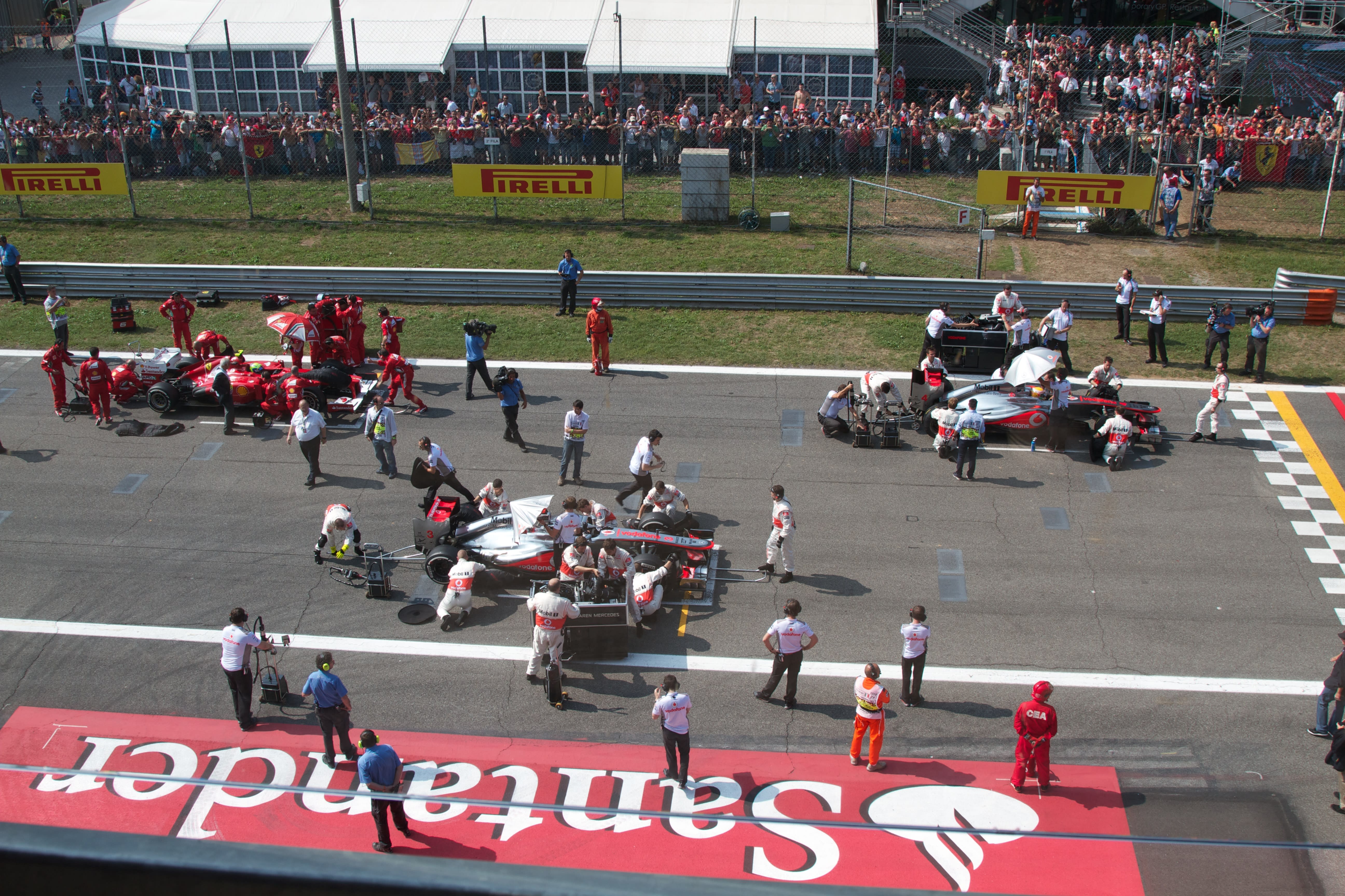 McLaren-Mercedes lock-out the front row of the 2012 Monza Grand Prix with a Ferrari starting in third