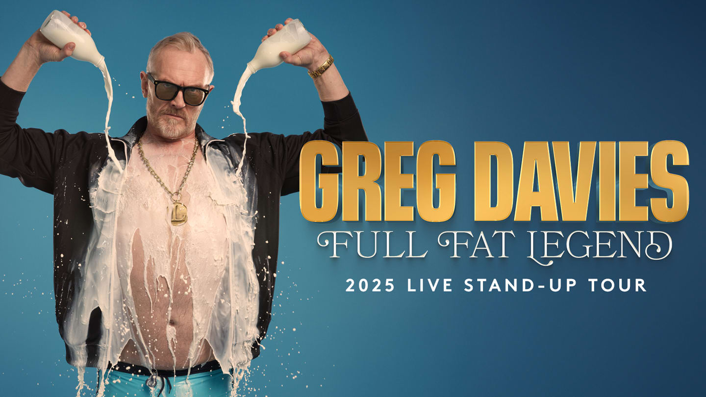 Greg Davies 'Full Fat Legend; 2025 stand-up tour poster