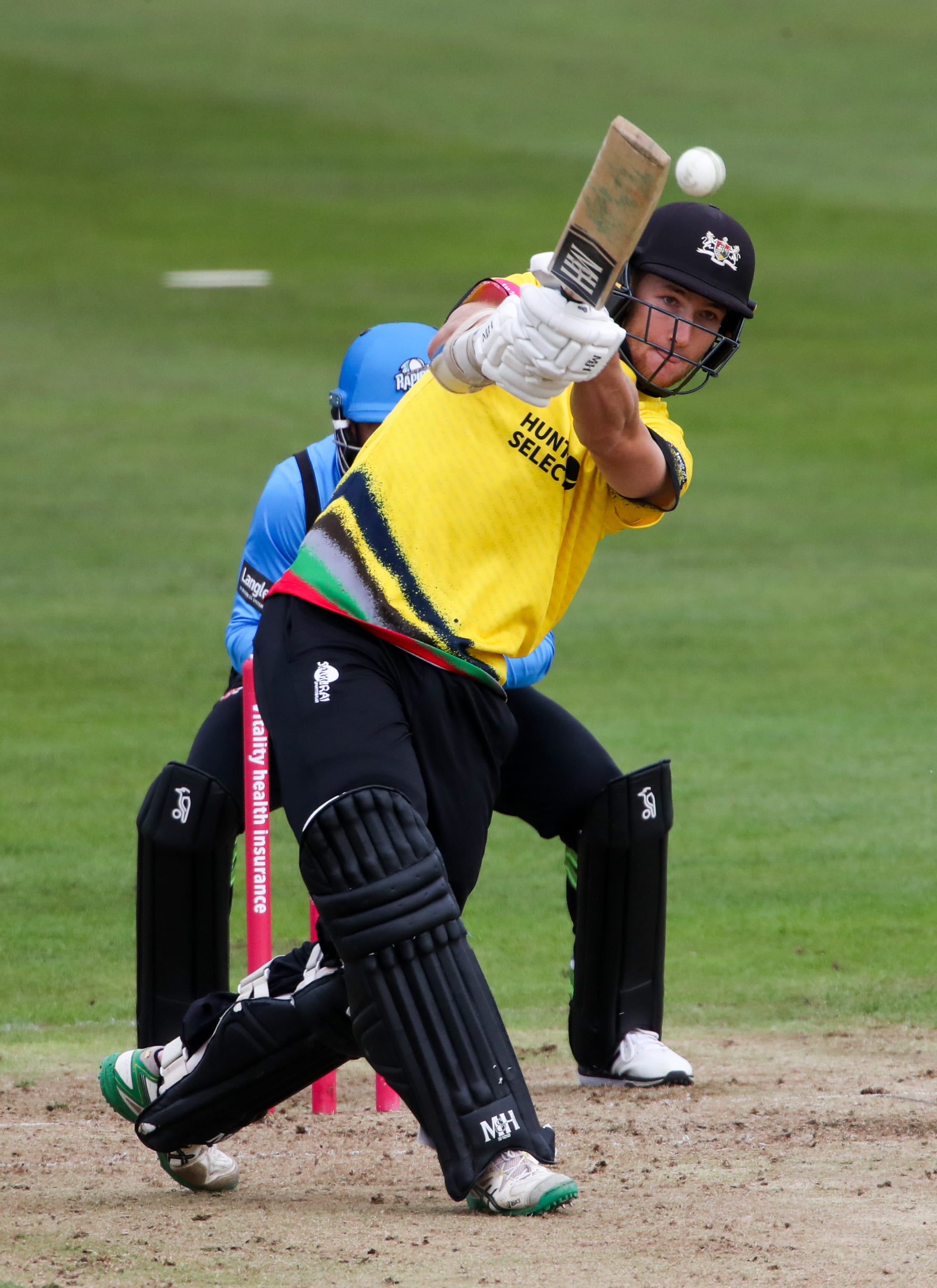 Gloucestershire batsman hitting a ball at the T20 
