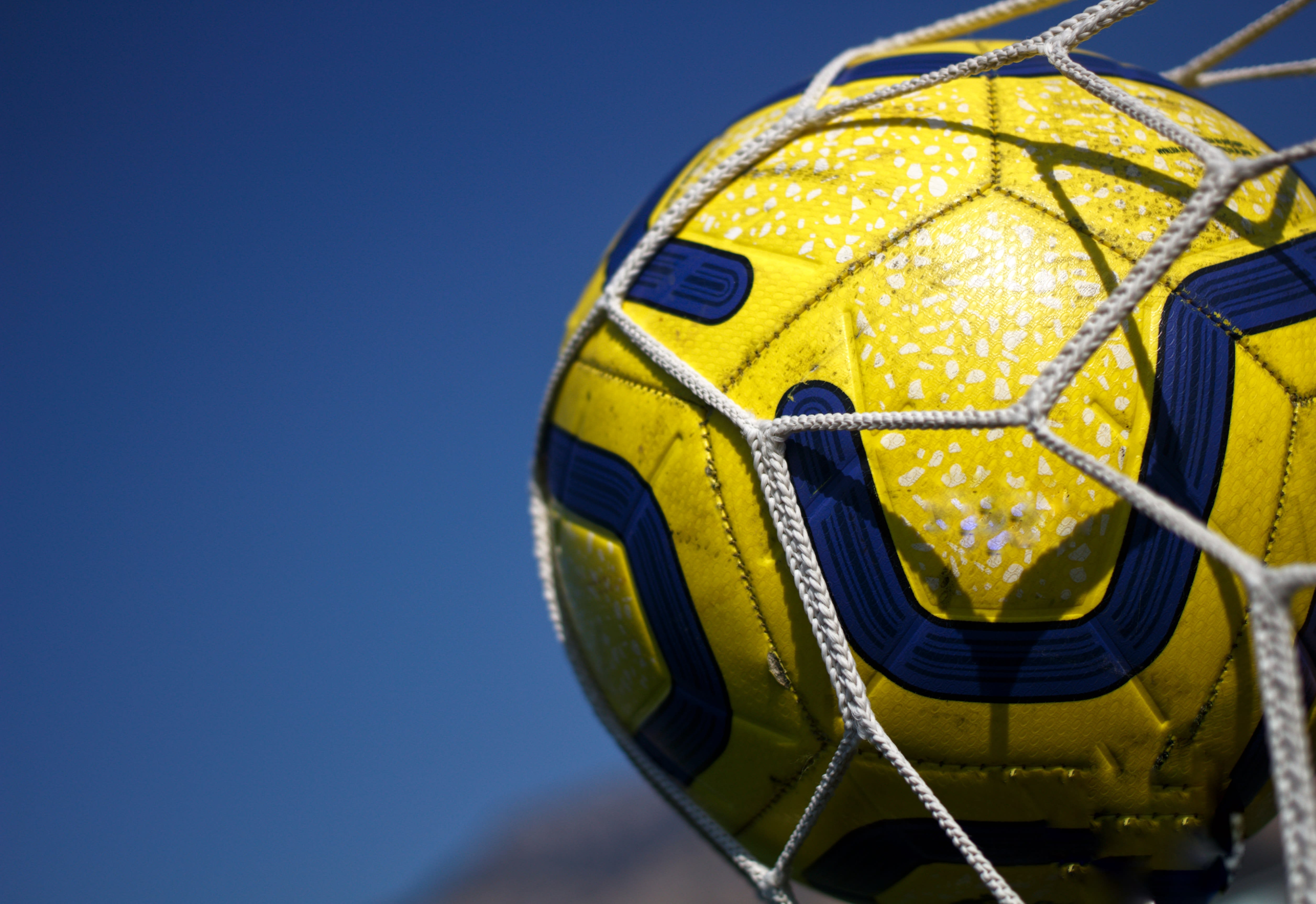 Football hitting the net