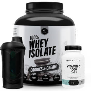 100% Whey Isolate + GRATIS Vitamin C und Shaker