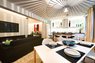 Living Area with Fully-Equipped Kitchen