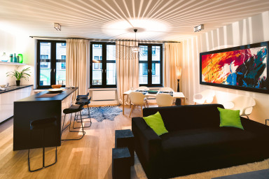 Living Area with Fully-Equipped Kitchen