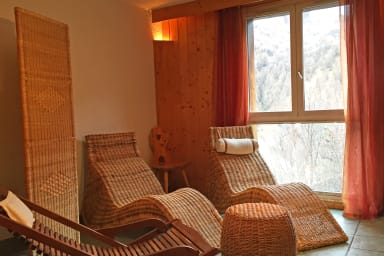 the relaxation room and the sauna