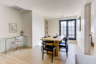 open-concept living and dining room