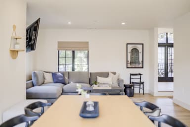 Open-concept living and dining room