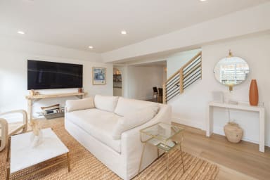 Living Room with Fireplace & Television