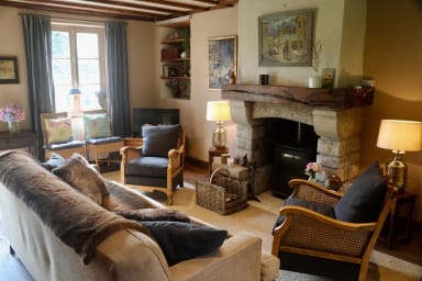 espace detente avec cheminée