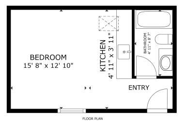 Studio Floorplan 305 Square Feet