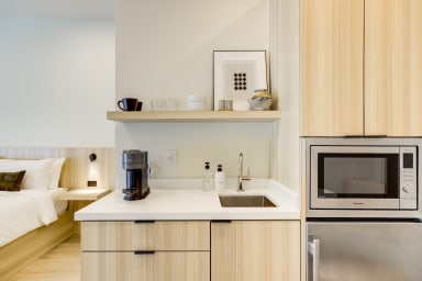 Kitchenette with Nespresso Coffee Machine and Mini Fridge - No Stove