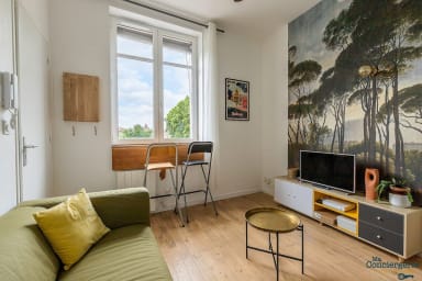 Living room with sofa and TV