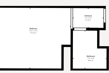 Studio floorplan 340 square feet for total