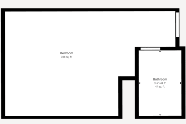 Studio floorplan 341 square feet for total