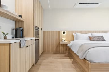 King-size bed, sleeps 2 and Kitchenette with Nespresso and Mini Fridge