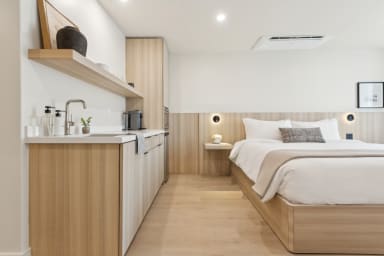 King-size bed, sleeps 2 and Kitchenette with Nespresso and Mini Fridge