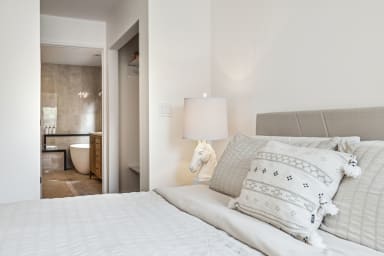 Master bedroom with attached on suite bathroom.