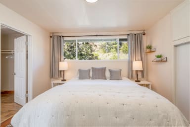 Luxurious king bedroom with attached bathroom