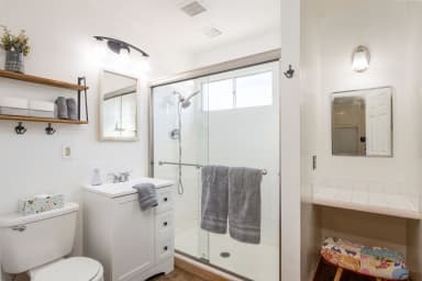 Elegant ensuite bathroom in king bedroom