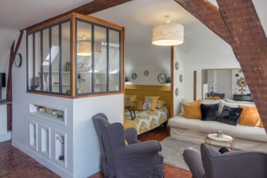 Espace chambre lit 160 et salon