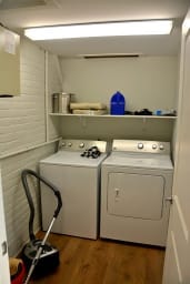 washer and dryer inside the apartment.