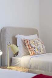 Bedroom with two single beds. 
