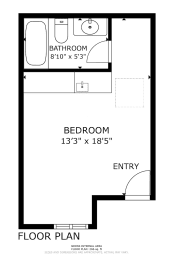 Studio Floorplan 278 Square Feet