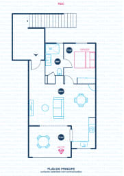 Plan au sol de Apartment en location saisonnière à Saint-Francois en Guadeloupe