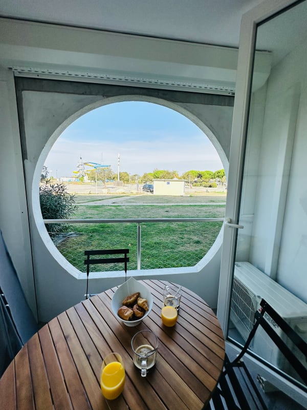 Appartement L'Emeraude au soleil : Studio avec coin nuit dans résidence sur la plage  