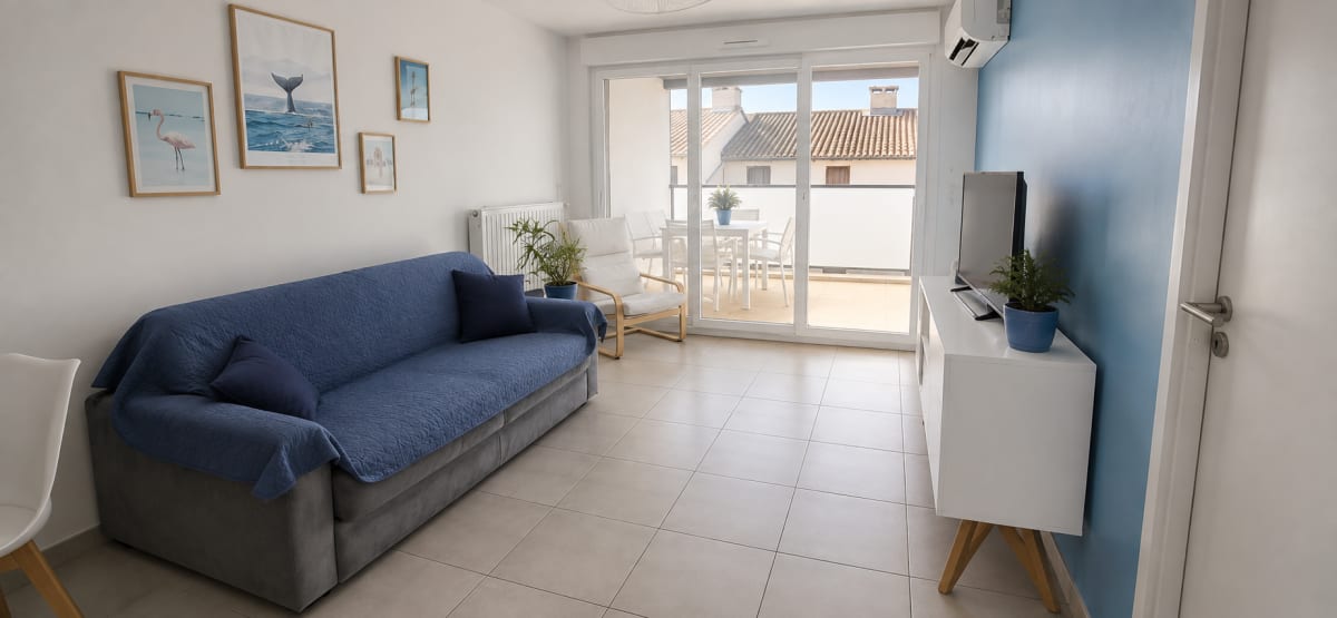 Appartement Résidence Cœur Marin : T2 climatisé avec terrasse et parking proche plage  