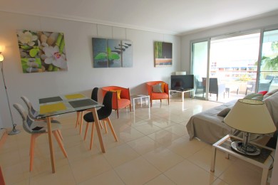 Bright living room open on the equipped terrace