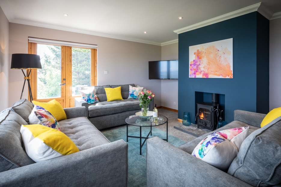 Living room & fireplace