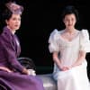 Lysette Anthony (left) as Mrs Erlynne and Laura Rees as Lady Windermere