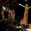 Isy Suttie as Phyllis Pearsall with front: Michael Matus (Sandor), Sarah Earnshaw (Daisy), Frances Ruffelle (Bella) Max Gallagher (Frank); rear: Dawn Sievewright (Esme), Ian Caddick (Taximan), Stuart Matthew Price (Tony), Sidney Livingstone (Mr Fountain)