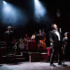 Gina Beck, Daniel Boys, David Burt, Eve Polycarpou and the band in Jacques Brel is Alive and Well and Living in Paris