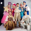 Simon Foster, Crissy Rock, Marc Baylis, Charlie Griffiths, Ben Engelen, Laura Gregory and Jack Rigby in 'Cinderella' at St Helens Theatre Royal