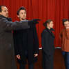 Peter M Smith, Nathan Blyth, Emmeline Braefield and Charlie Ives in rehearsal for Friend or Foe?