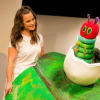 Puppeteer Sarah Hamilton with the Very Hungry Caterpillar