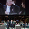 On screen and centre below: Hugo Koolschijn as Julius Caesar