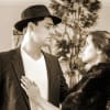 Feargus Woods Dunlop and Heather Westwell in rehearsal for Crimes Under the Sun