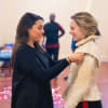 Sophie Khan Levy (Celia) and Lucy Phelps (Rosalind) in rehearsal for As You Like It